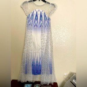 Princess Elsa White Dress Costume for Girls birthday dress size M-L new